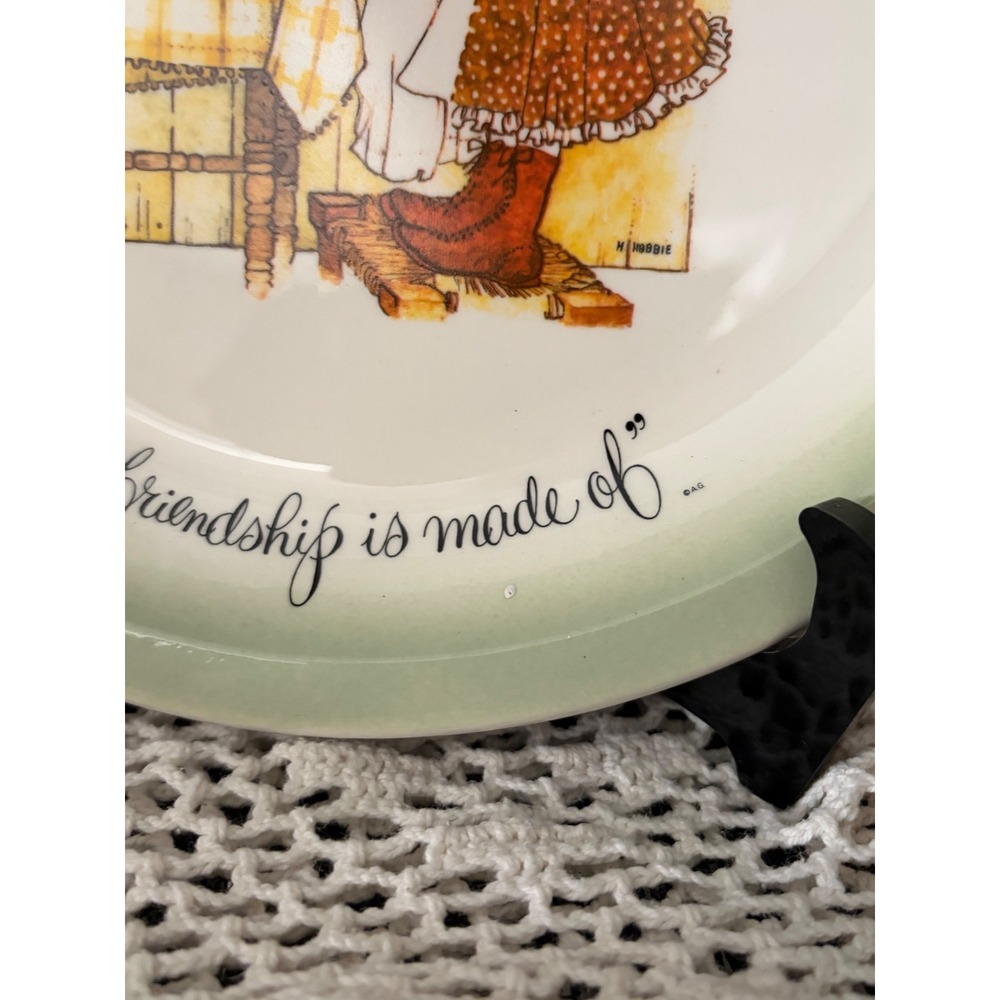 Vintage Holly Hobbie 1972 Friendship Collector Plate American Greetings Green - Picture 7 of 9